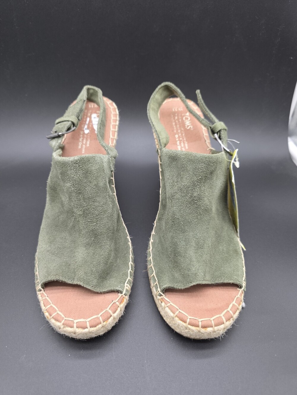 NWT TOMS Olive Suede Espadrille Wedge Sandals - Women SZ 11 - Picture 3 of 7